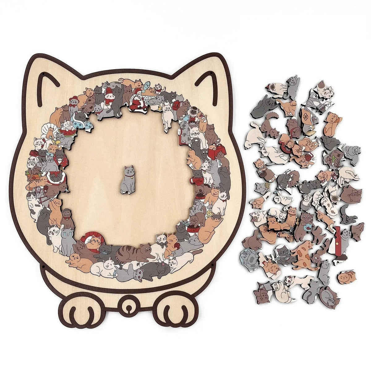 LAST DAY 50% OFF - Cute Cat and Dog Puzzle – A Wooden Work of Art You Can Build