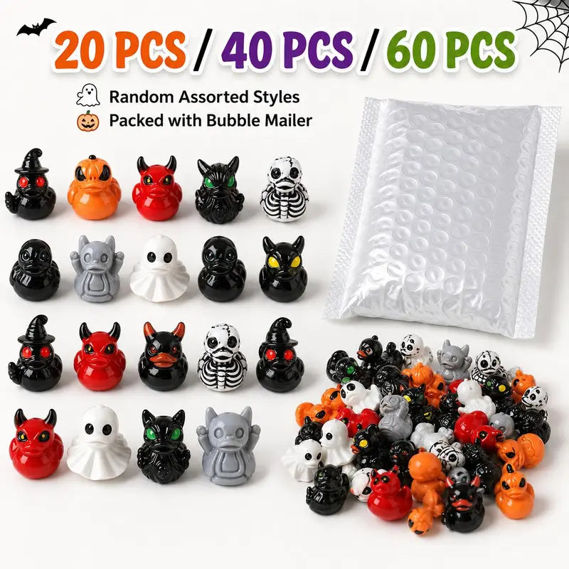 Mini Devil Ghost Skull Resin Ducks, Cute Spooky Desktop Decor, Creative Desktop Ornament