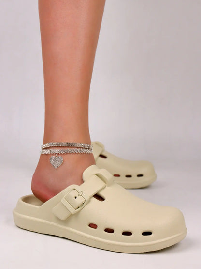 Women's EVA Mules – Open Toe, Adjustable Strap, Lightweight