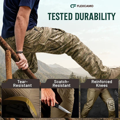 FlexCamo - Men's 9-Pocket Straight-Fit Tactical Waterproof Pants