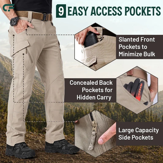 FlexCamo - Men's 9-Pocket Straight-Fit Tactical Waterproof Pants