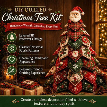LAST DAY 50% OFF - DIY Quilted Christmas Tree Kit – Handmade Fabric Holiday Tabletop Tree Decor