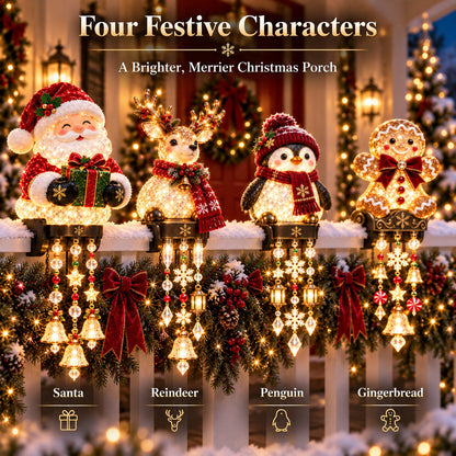 Christmas Porch Railing Lights – 4 Festive Character Designs