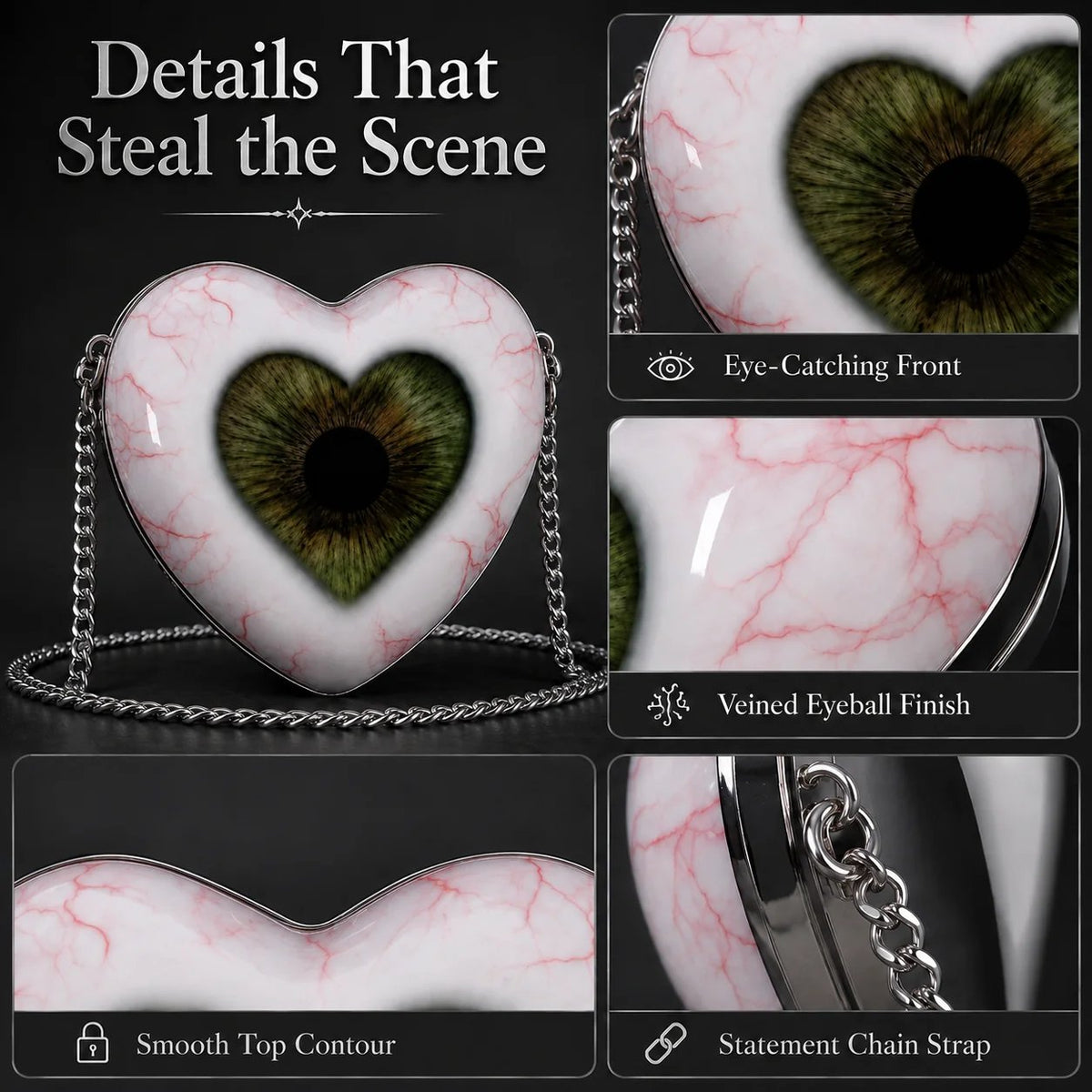 Last Day 50% OFF Gothic Heart Eye Statement Crossbody Bag