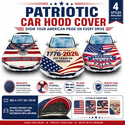 Universal American Hood Flag Cover - Fits Most Cars, SUVs & Pickups