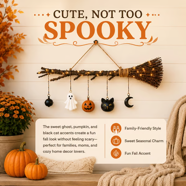 LAST DAY 70% OFF - Lighted Fall Broom Wall Hanging