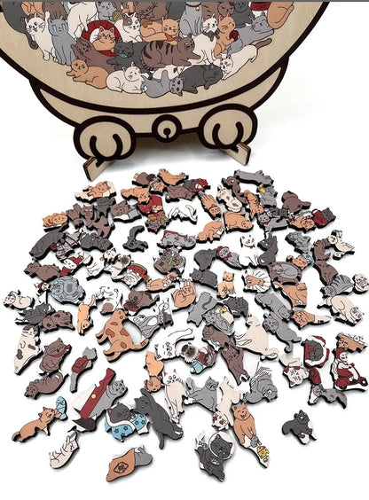 LAST DAY 50% OFF - Cute Cat and Dog Puzzle – A Wooden Work of Art You Can Build