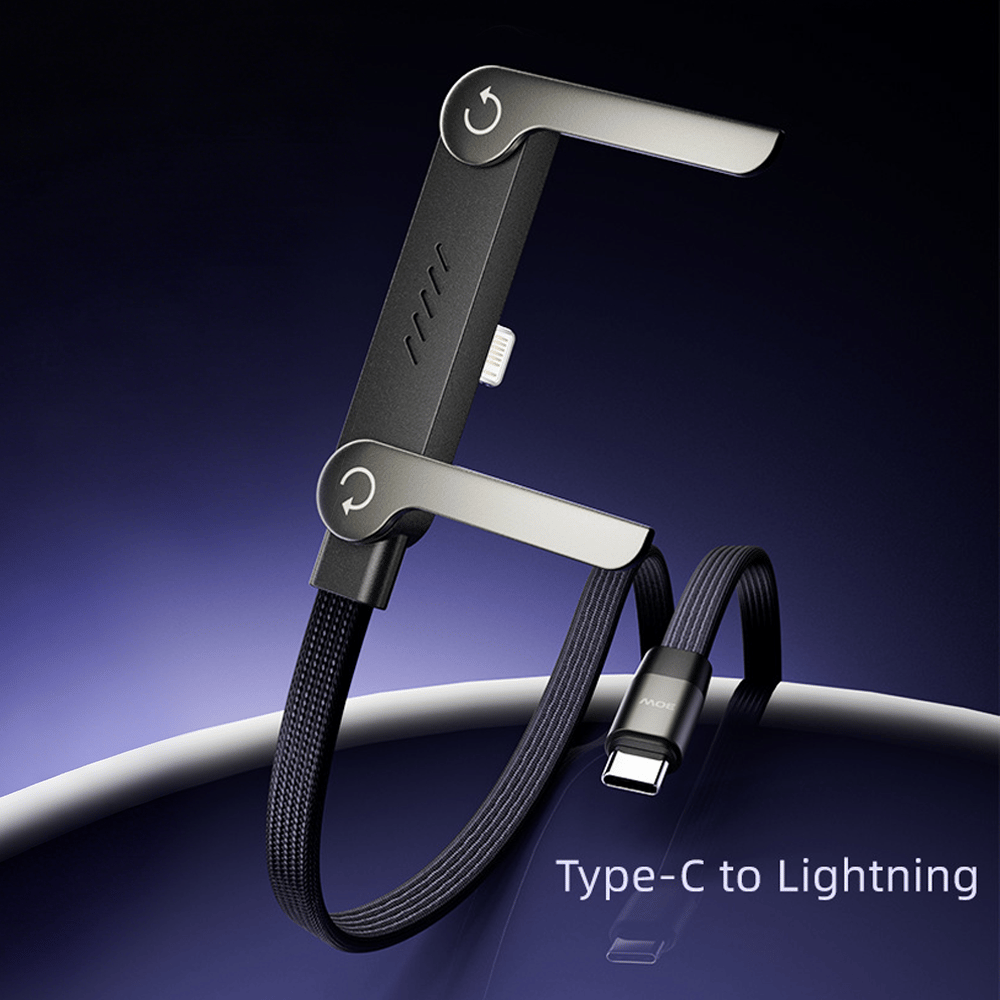 2-in-1 Invisible Holder Charger Cable – 240W Fast Charging Cord with Built-In Phone Stand