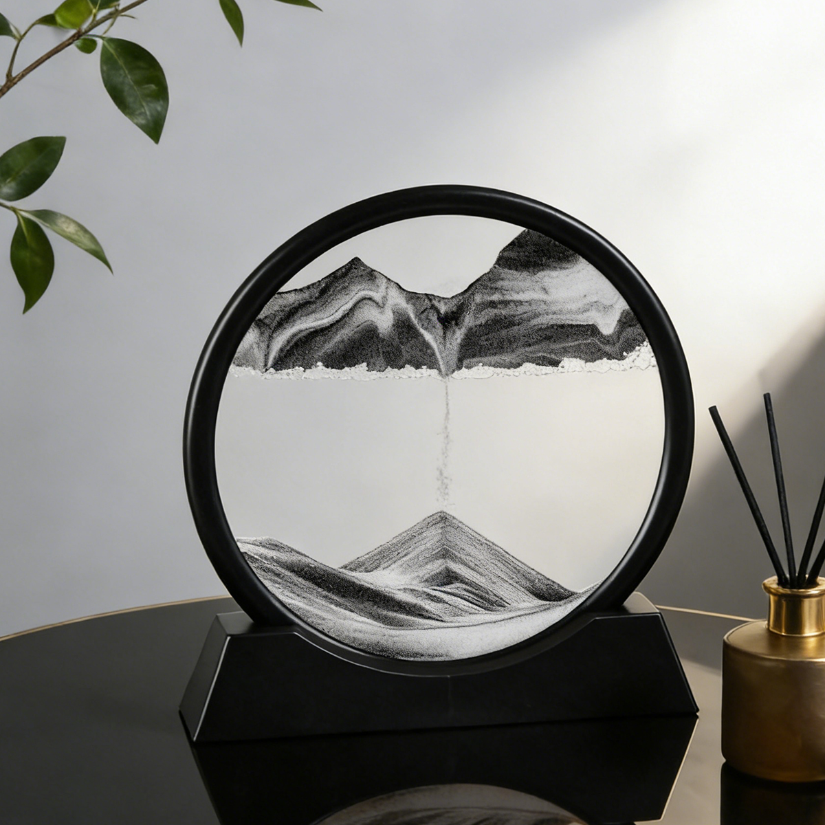 A Masterpiece in Motion: Elegant Sand Art Decor