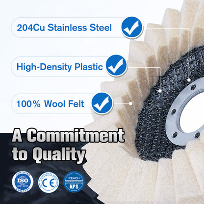 BUY 2 GET 3 FREE Heavy-Duty Wool Felt Polishing Disc – Mirror-Like Finish Made Easy