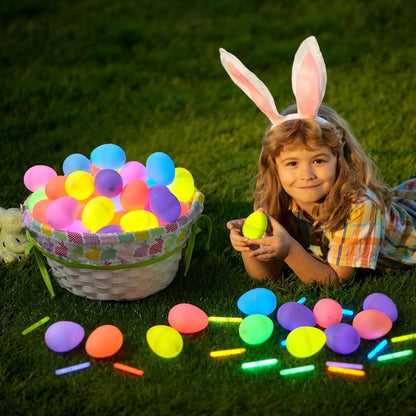 20pcs Luminous Easter Eggs with Mini Glow Sticks Glow in