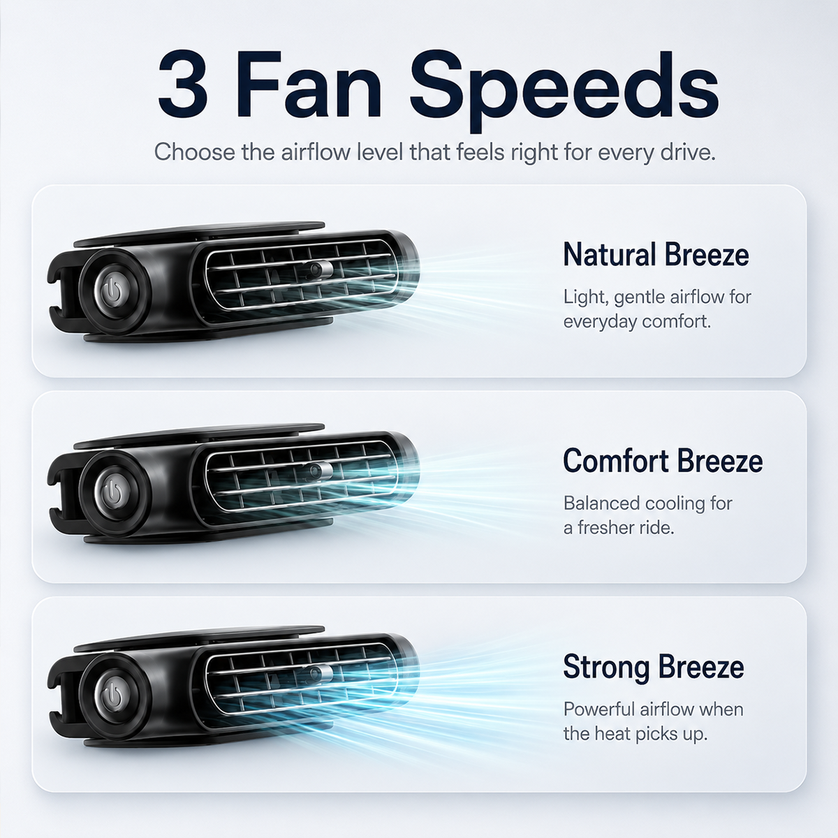Rechargeable Car Seat Cooling Fans
