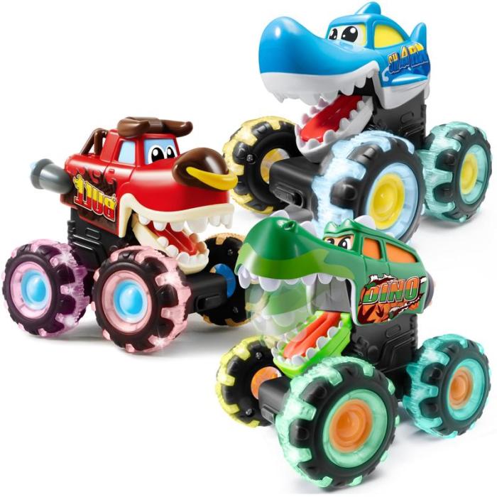 Hot Selling Light-Up Monster Truck – Press & Go Stunt Car for Kids