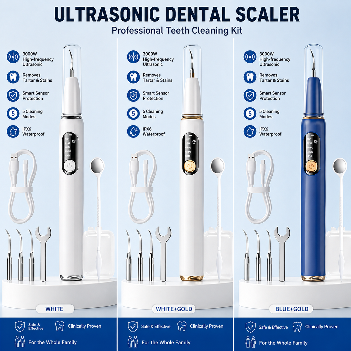 Ultrasonic Teeth Whitening Cleaner Set