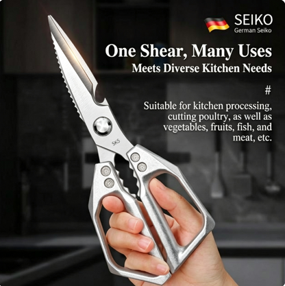 Premium Japanese Steel Kitchen Shears Multi‑Purpose Heavy‑Duty Scissors For Meat, Fish & Fresh Herbs