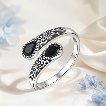 Last Day 50% OFFMoonstone Bloom Ring | Vintage Style • Adjustable Fit • Timeless Elegance