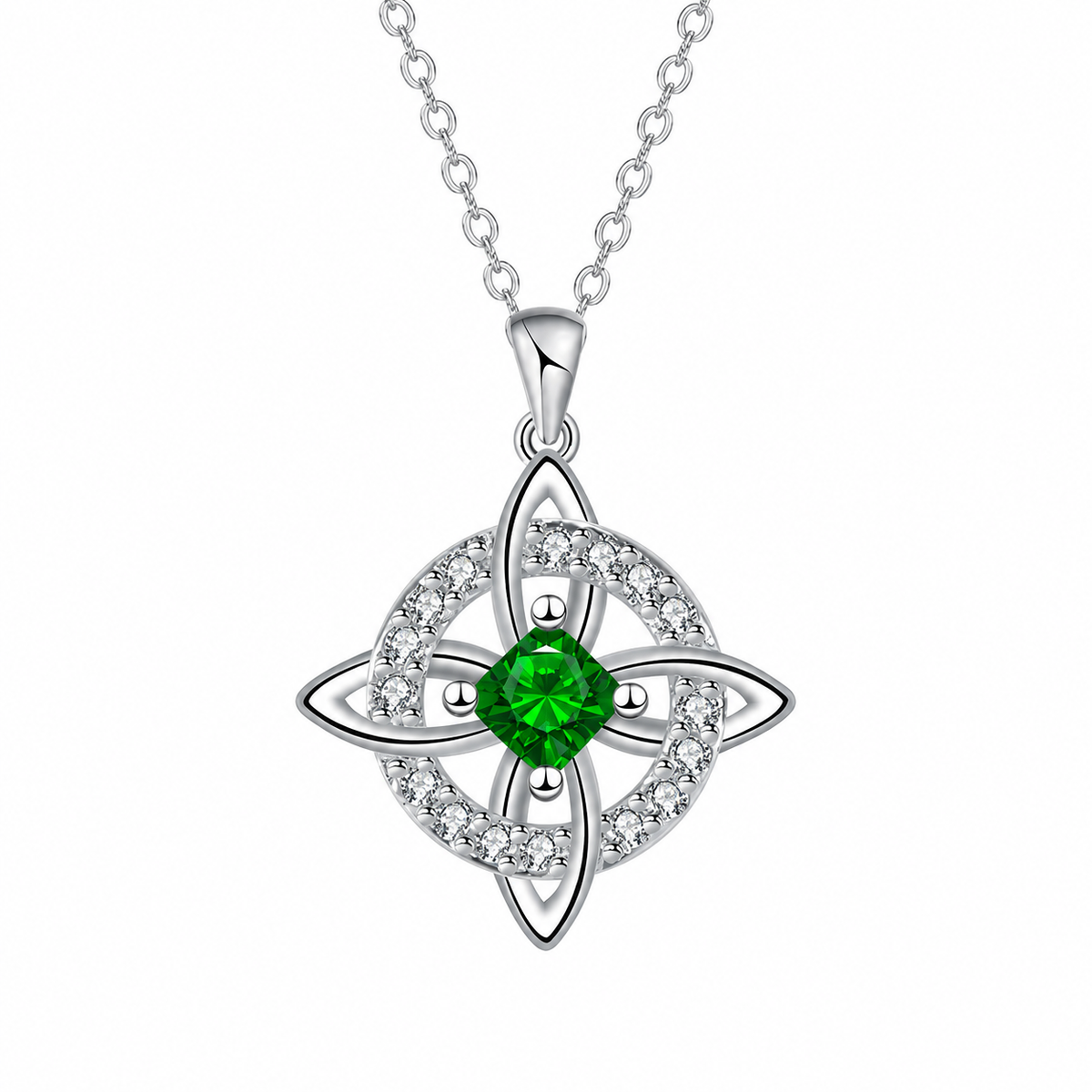 Mystical Birthstone Witches Knot Necklace – Natural CrystalProtect Your Loved Ones