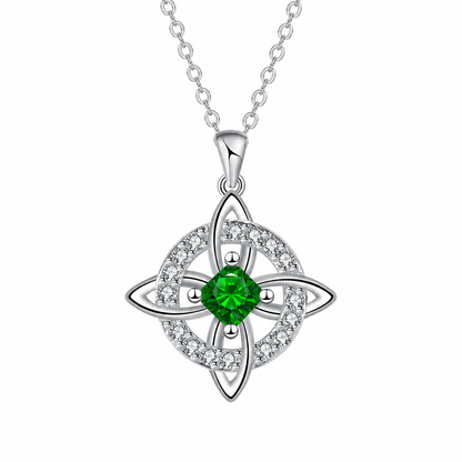Mystical Birthstone Witches Knot Necklace – Natural CrystalProtect Your Loved Ones
