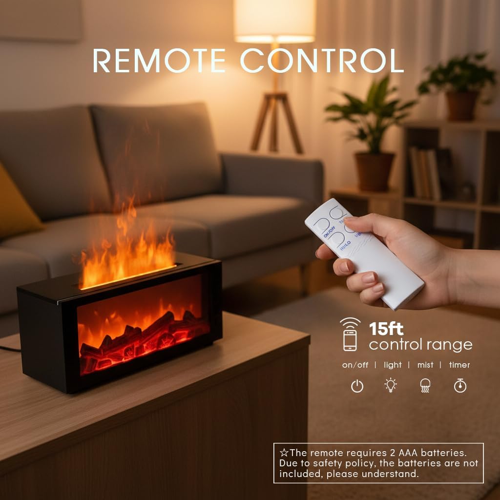 Dance with Flames. Sleep in Serenity— Fireplace Flame Humidifier