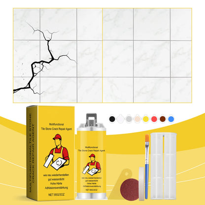 New Upgrade Tile & Stone Crack Repair Kit - Professional-Grade Filler for Sealing Gaps, Waterproof & Color-Matching Formula