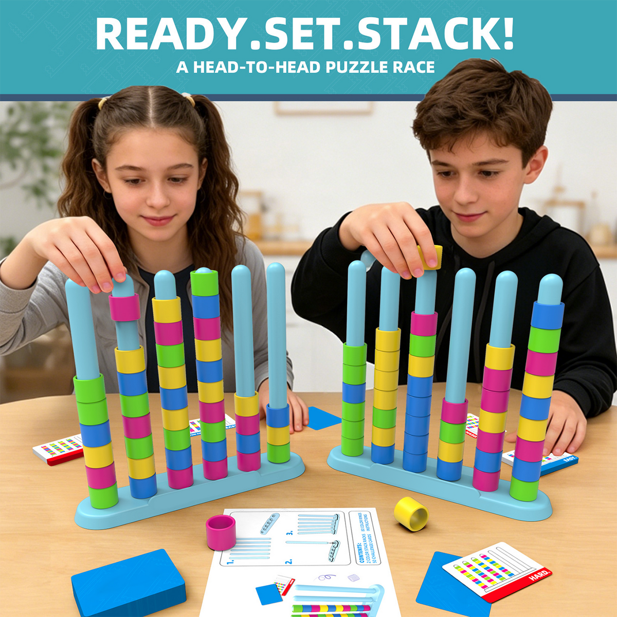 Color Matching Stacking Game — Educational Party Game Toy