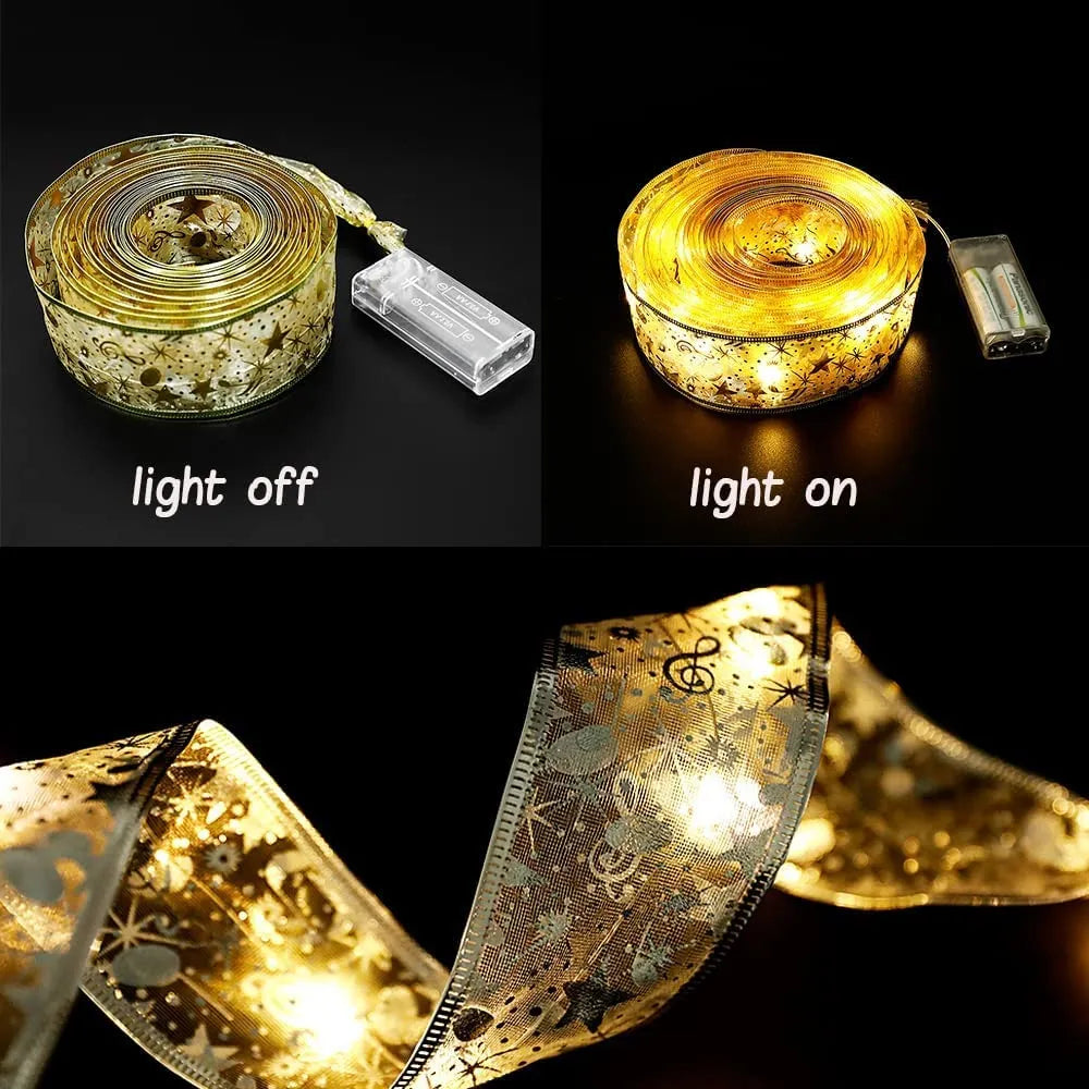 Christmas Ribbon Lights — Festive & Sparkling Holiday Decoration