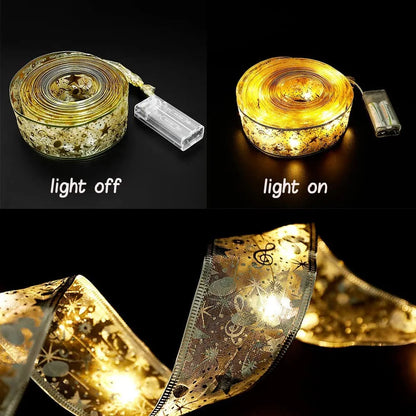 Christmas Ribbon Lights — Festive & Sparkling Holiday Decoration