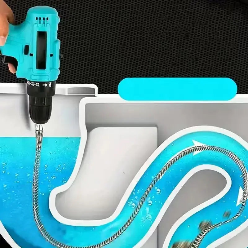 Electric Pipe Drain Dredging Device without Machine, 1 Count Toilet Clog Dredging Tool