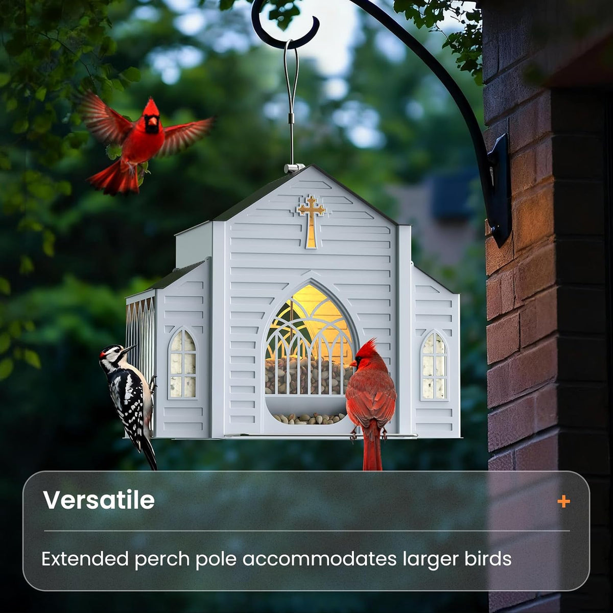 Last Day 50% OFF-Church-Shaped Metal Solar Bird Feeder