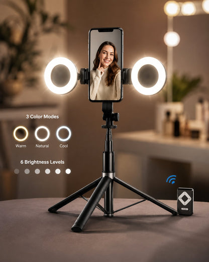 48% Off6-in-1 Wireless Selfie Stick with Dual Fill Lights