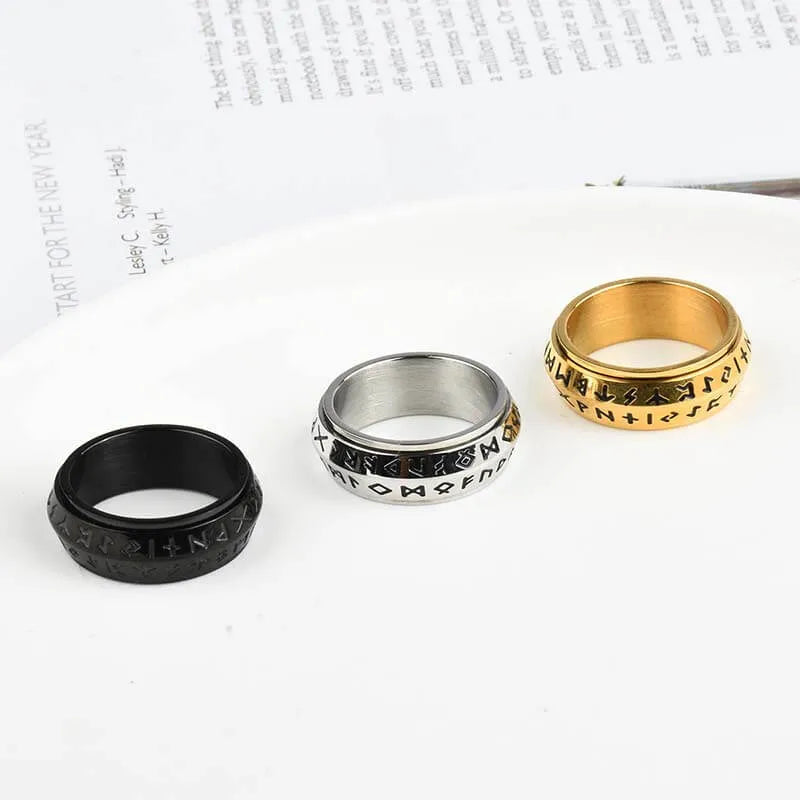 Viking Rune Rotating Ring