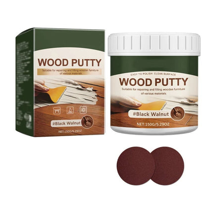 Wood Repair Filler Putty – Fills Cracks & Chips, Smooths Surfaces, Blends with Dark Wood