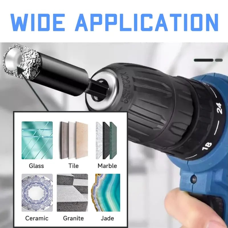 49% OFF | 6Pcs Dry Diamond Drill Bit Set Hex Shank Brazed Hole Saw for Tile, Glass & Granite