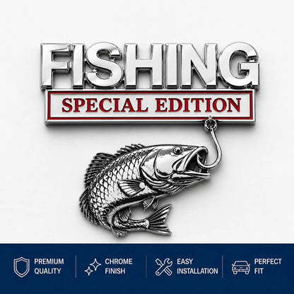 Fishing Special Edition Premium 3D Metal Vehicle Emblem Badge
