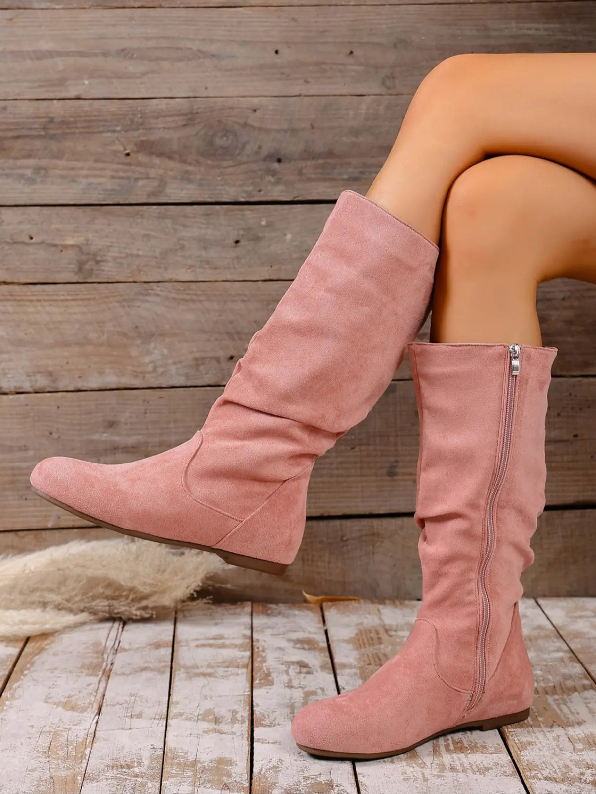 Women's Ankle Boots – Round Toe, Zip, Non-Slip