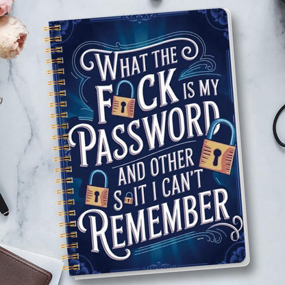 Funny Password Notebook - Spiral Bound with Lock Icons