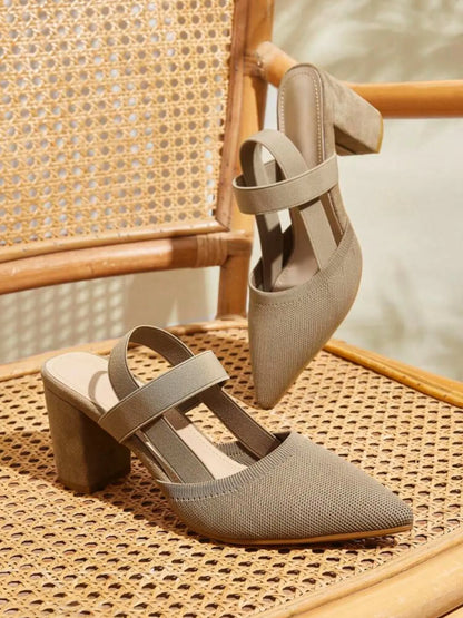Women's Rubber Sandals – Pointed Toe, Stiletto Heel