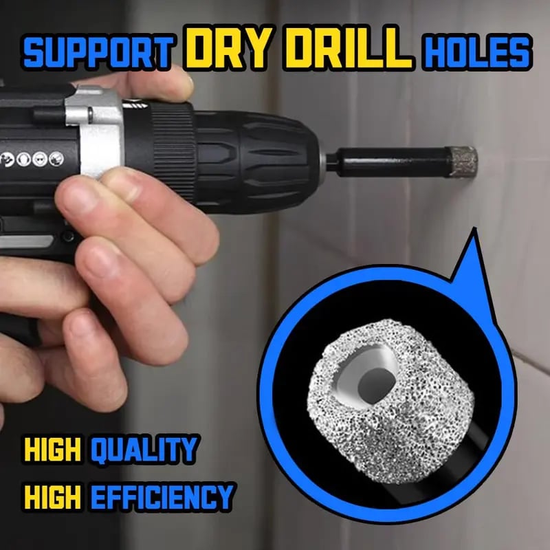 49% OFF | 6Pcs Dry Diamond Drill Bit Set Hex Shank Brazed Hole Saw for Tile, Glass & Granite