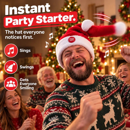Singing & Dancing Santa Hat — Animated Christmas Party Hat(Buy 2 Free Shipping)