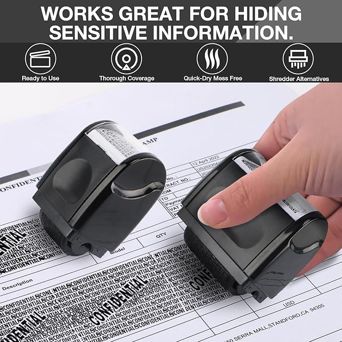 SALE 49% OFF!!-Privacy Protection Security Roller Stamp — Address & Billing Info Blocker, Home & Office Mailing Essentials 100m Long-Lasting Roll