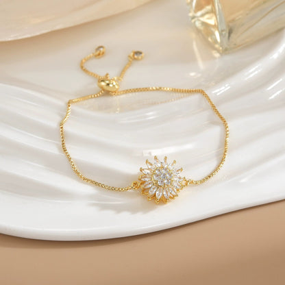 Chic Sunflower Bracelet – Adjustable, Sparkling & Perfect for Any Occasion