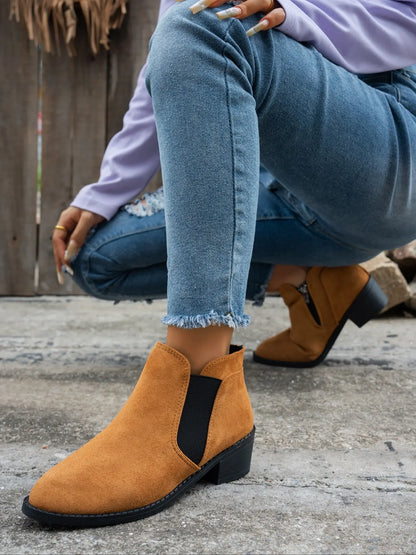 Women's Ankle Boots – Pointed Toe, Zip