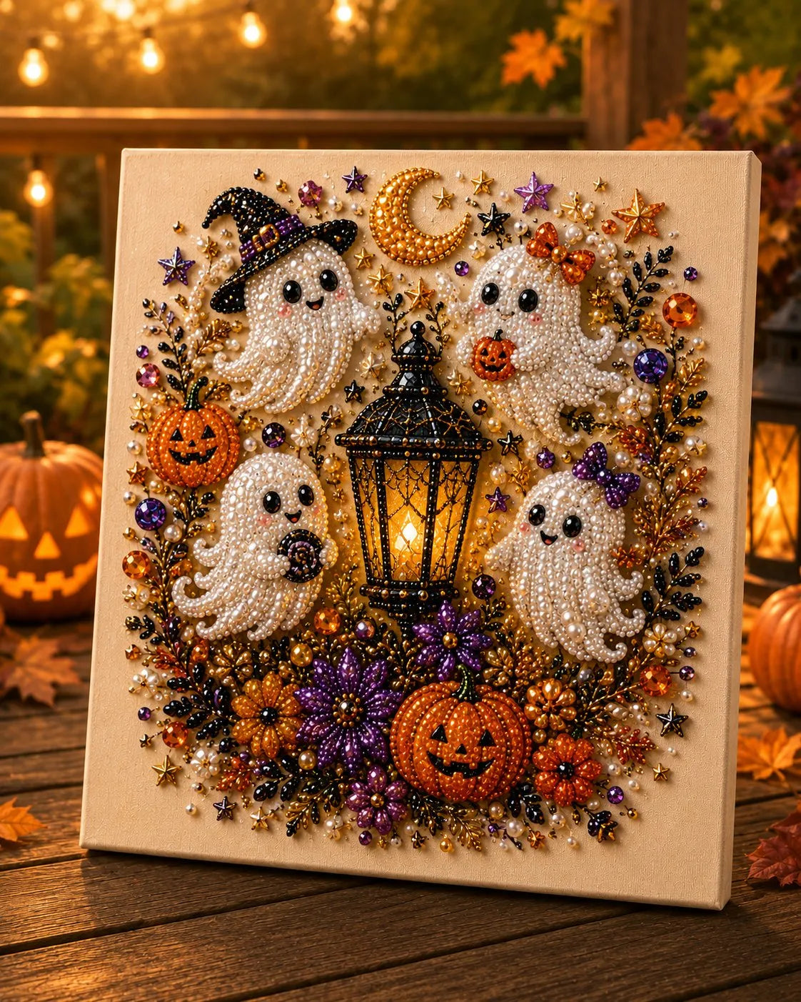 Halloween Pearl Art DIY Kit – Turn Tiny Pearls into Spooky-Cute Magic