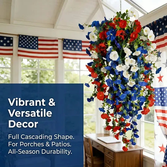 Over 50,000 Sold! Pre-Lit Patriotic Artificial Flower Set - Honor America's 250th Anniversary