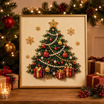 Relaxing & Beginner-Friendly - DIY Christmas Pearl Diamond Painting Art Kit With Frame
