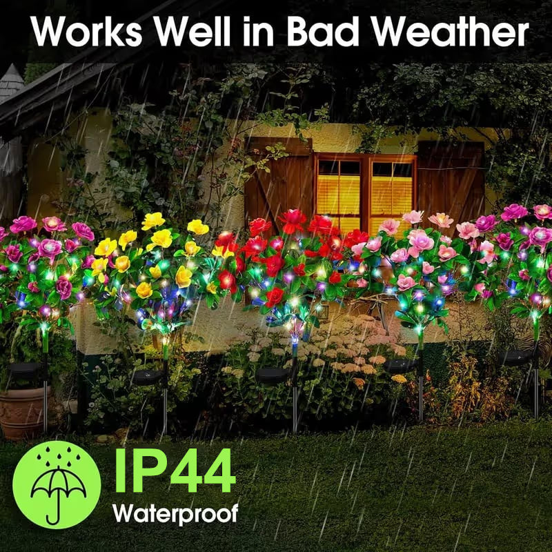 EverGlow Memorial Garden Bloom Lights – Featuring Ultra-Realistic Artificial Petals, Solar-Powered & Weatherproof