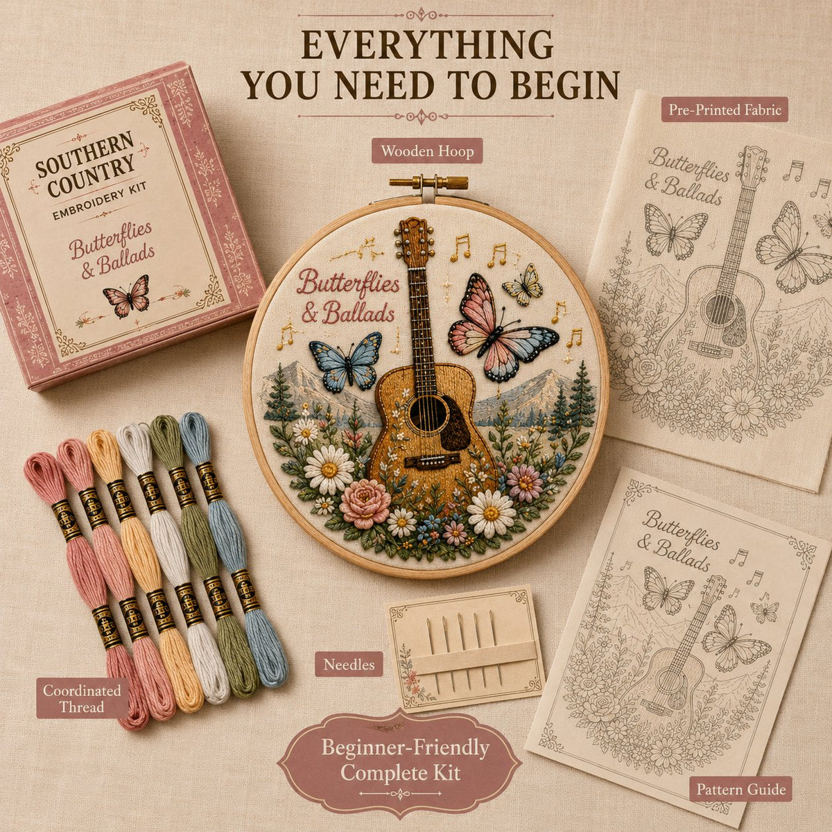 Beginner-Friendly Dolly Southern Country Needlework DIY Kit