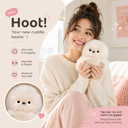 Cute AI shy Emotional companionship robot doll bag charm plush toy-It can sing, turn its head, and learn to speak