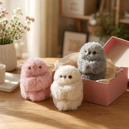 Cute AI shy Emotional companionship robot doll bag charm plush toy-It can sing, turn its head, and learn to speak
