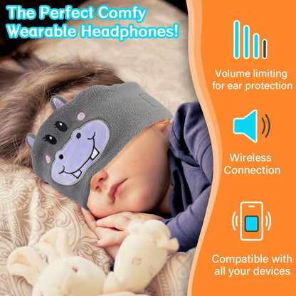 Kids Wireless Headphones, Over Ear Headphones for Children & Toddlers, with Thin Speakers & Super Soft Fleece Headband